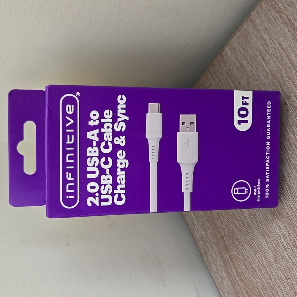 NEW Infinitive USB-A to USB-C Cable 10ft